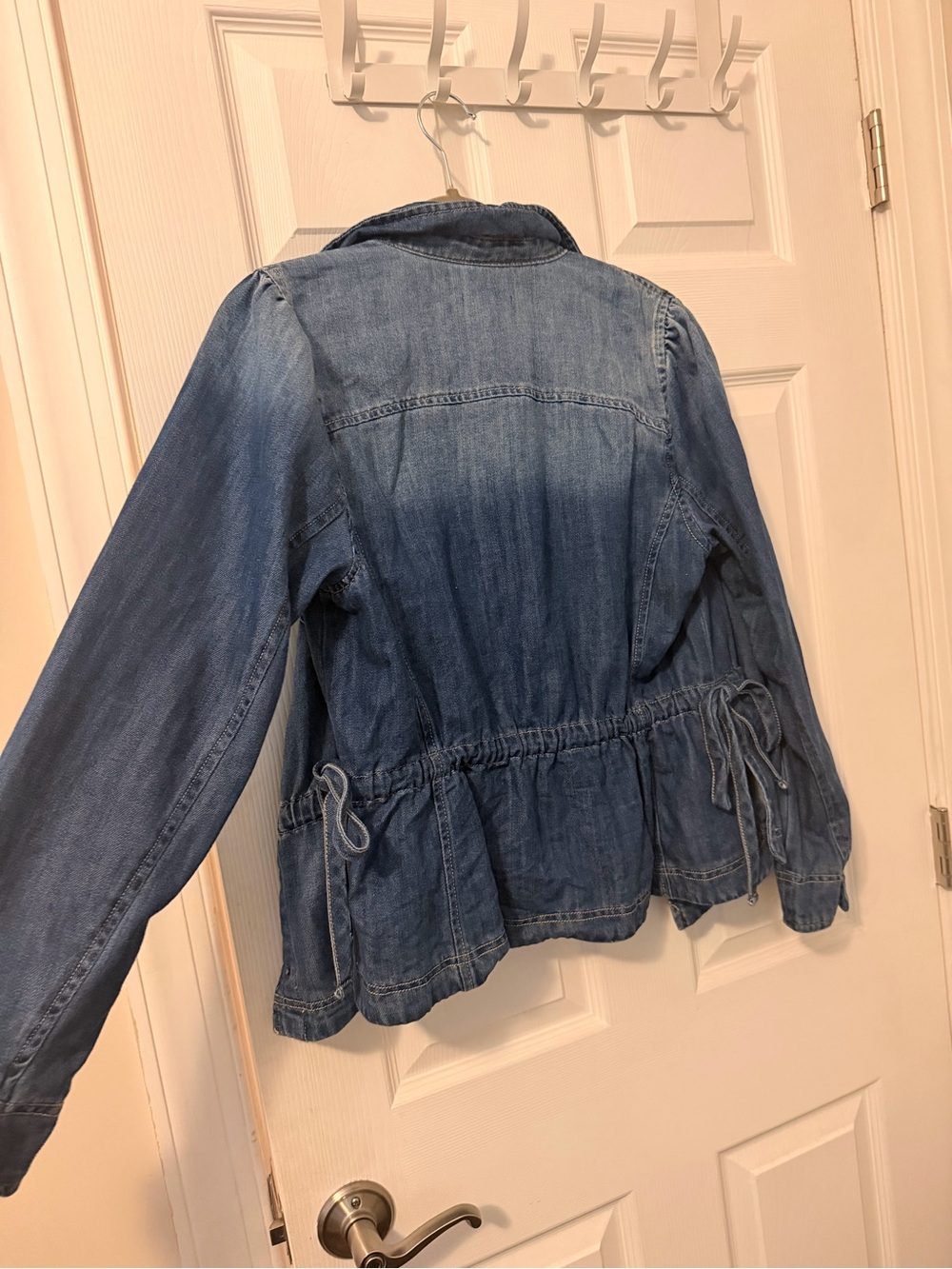 Democracy Blue Denim Drawstring Jean Jacket